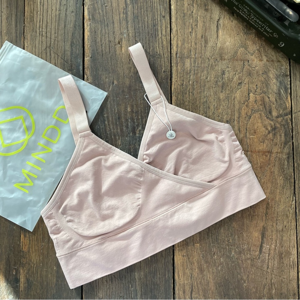 Mindd Cross Front T Shirt Bra Vintage Rose